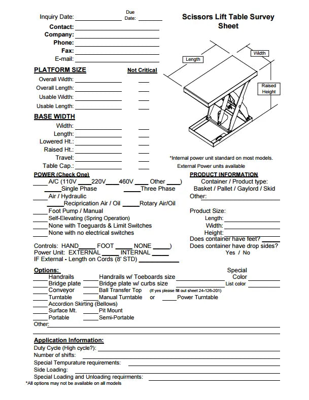 Double Scissor Lift Tables