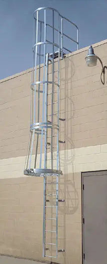 Fixed Steel Ladders with Walk Thru Handrails