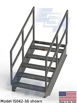 36 Degree Industrial Stairway with Platform