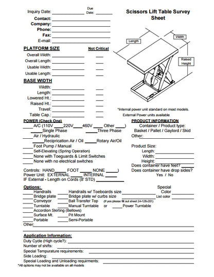 Double Scissor Lift Tables