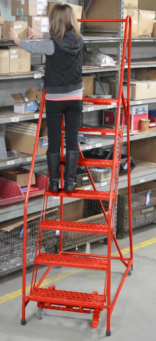 Steel Safety Rolling Ladder - Assembled